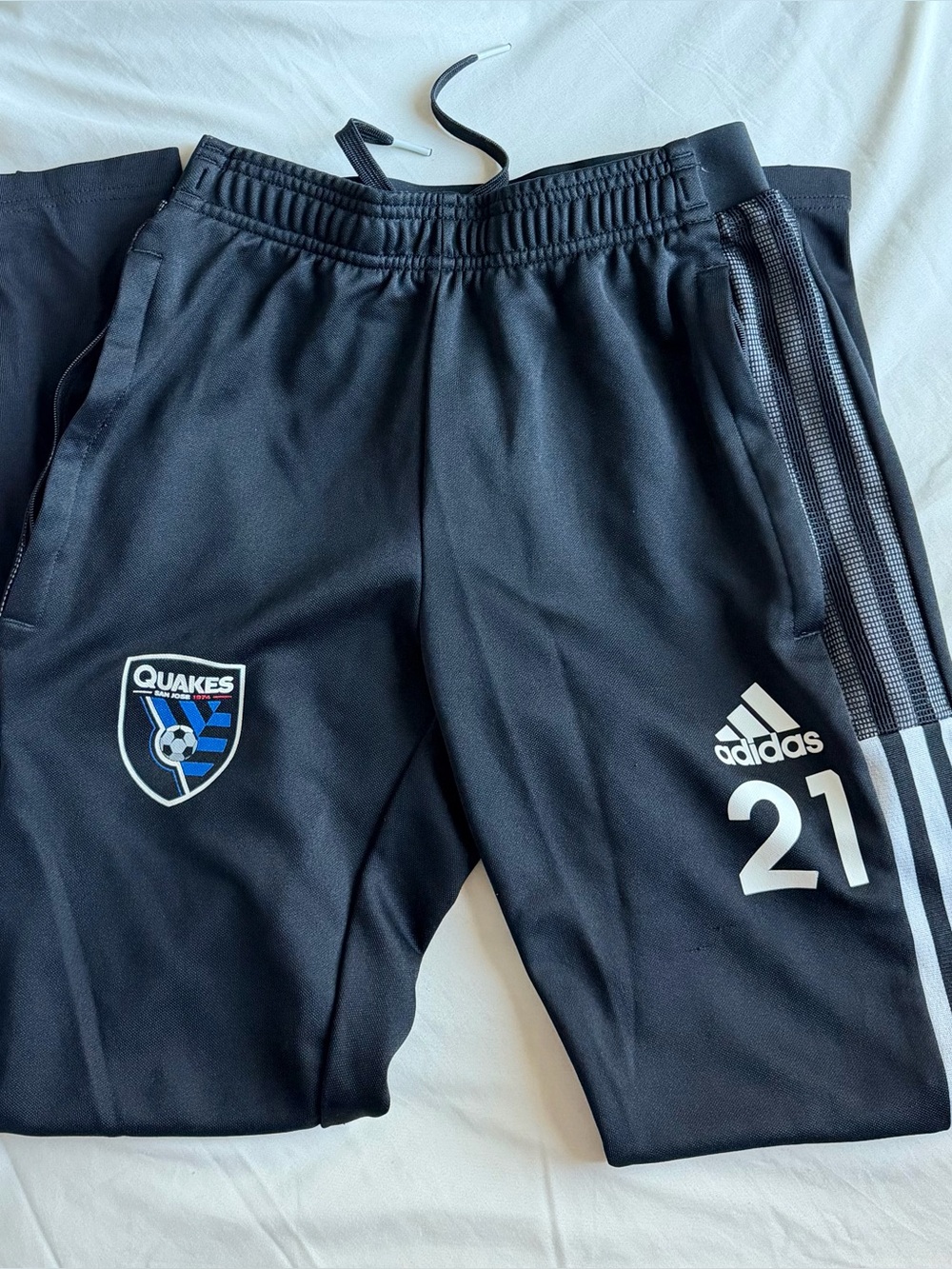 adidas Black Kids Soccer Joggers with Quakes Crest
